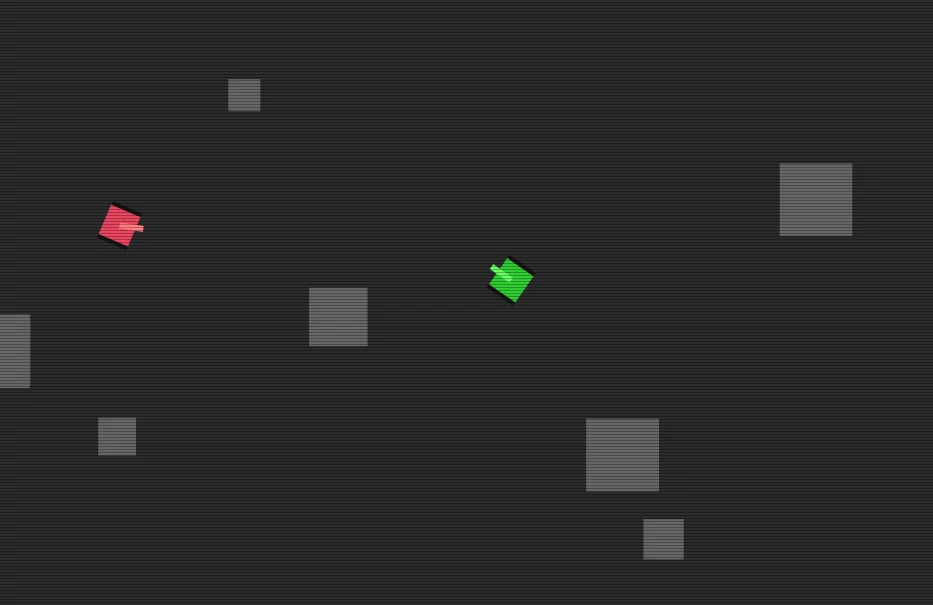 Screenshot of 8-Bit Battle Tanks: Top-down pixel tank warfare. Command 8-bit tanks across destructible terrain — a retro combat game inspired by Battle City and Tank 1990.