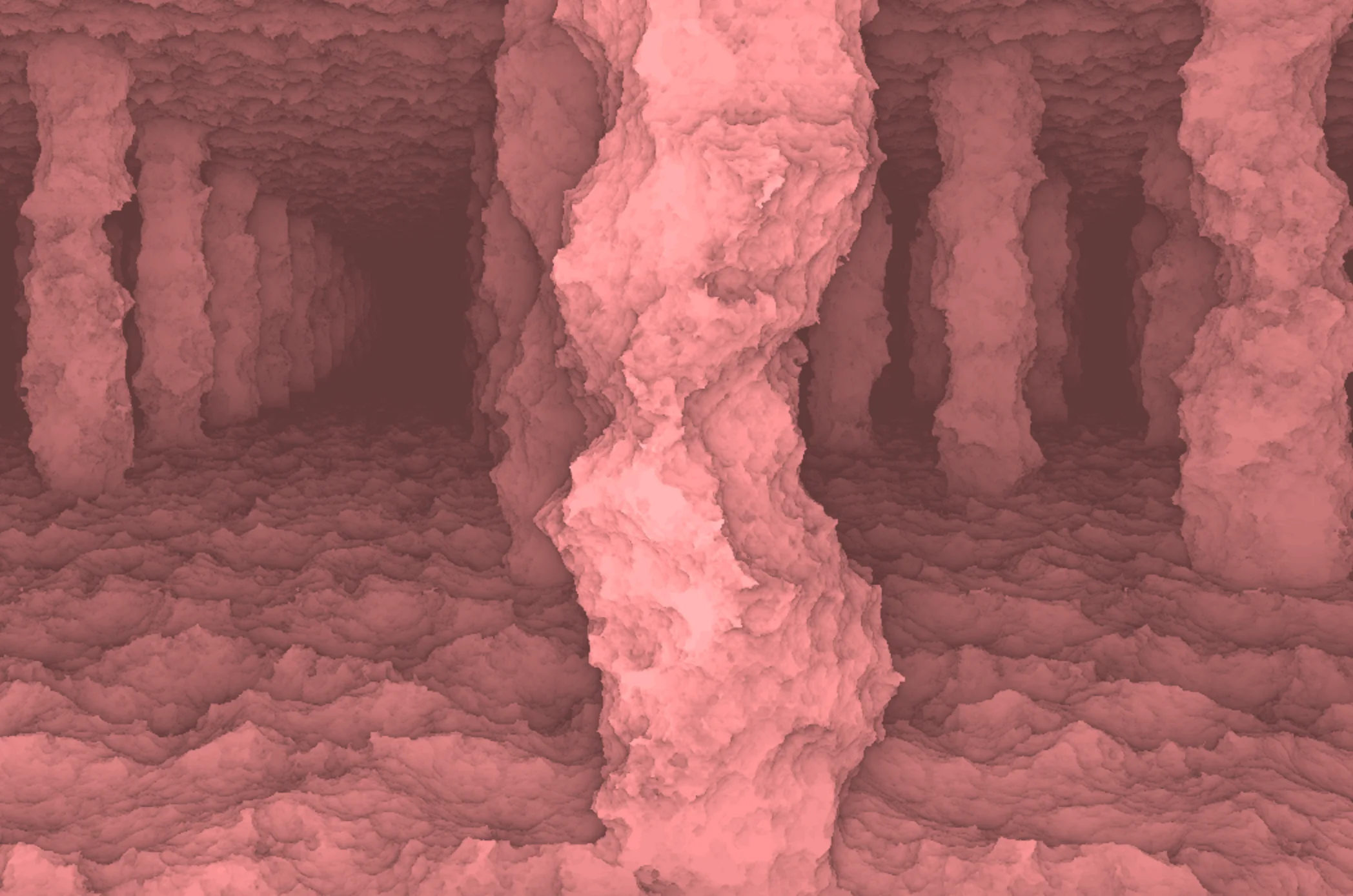 Screenshot of Column Cascade: Infinite fractal column explorer. Navigate endless recursive architectural structures — a Mandelbrot-inspired journey through mathematical architecture.