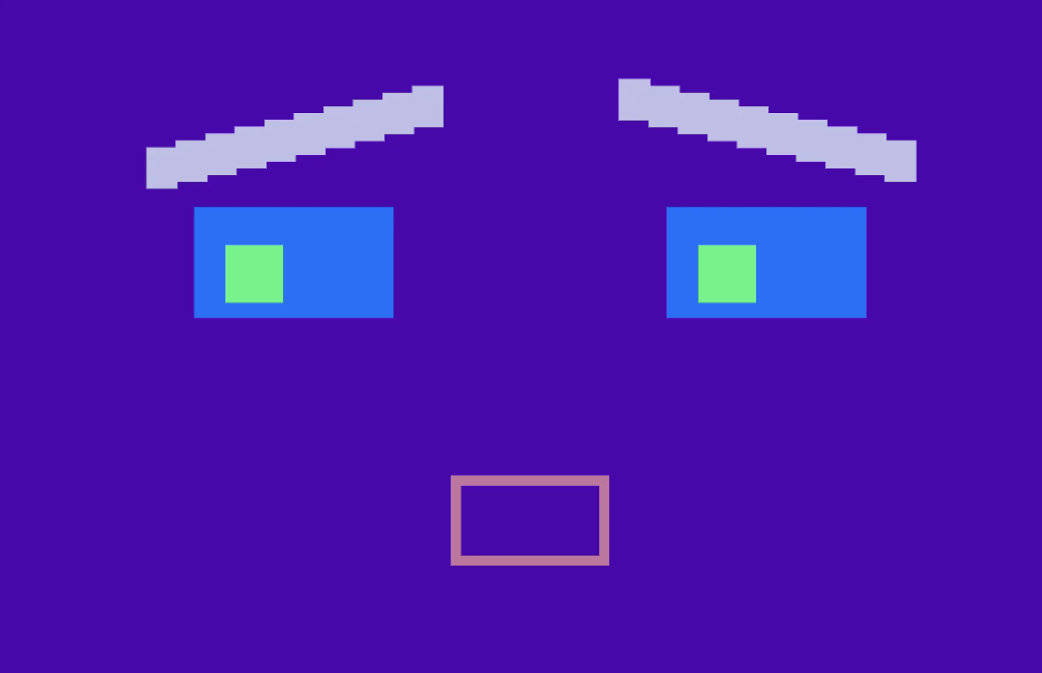 Screenshot of Computer Outerface: Digital face generator with procedural expressions. Create stylized computer personalities — a quirky generative character toy with randomized features.
