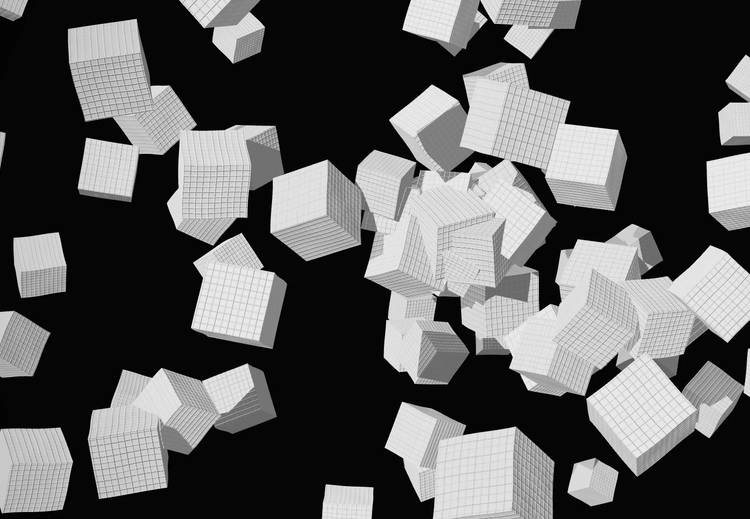 Screenshot of Feeling Salty: Crystal growth simulator. Explore cubic crystallization with SEM-style visuals — a procedural mineralogy visualization inspired by scanning electron microscopy.