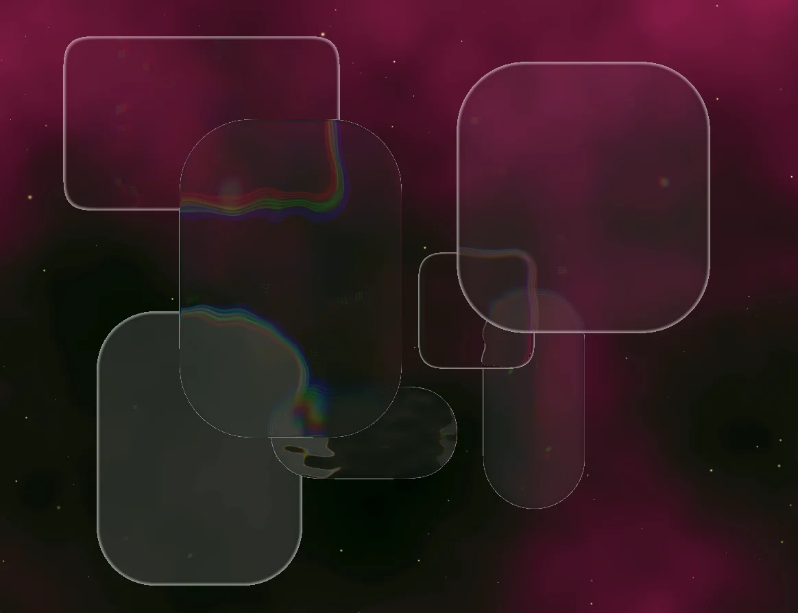 Screenshot of Glasshole: Procedural glass art generator. Create translucent geometric sculptures with refraction and caustics — a generative alternative to Chihuly-style digital glass art.