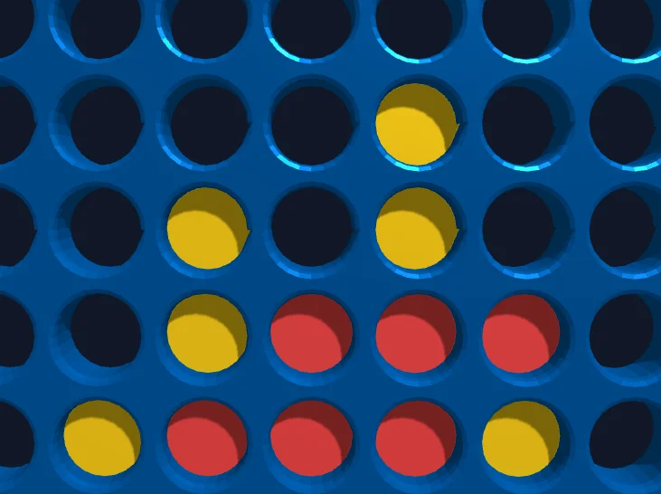 Screenshot of Gravity Grid: 3D Connect Four with gravity-based disc dropping. Build four-in-a-row on a modern grid — a spatial strategy game inspired by Connect 4 and Score Four.