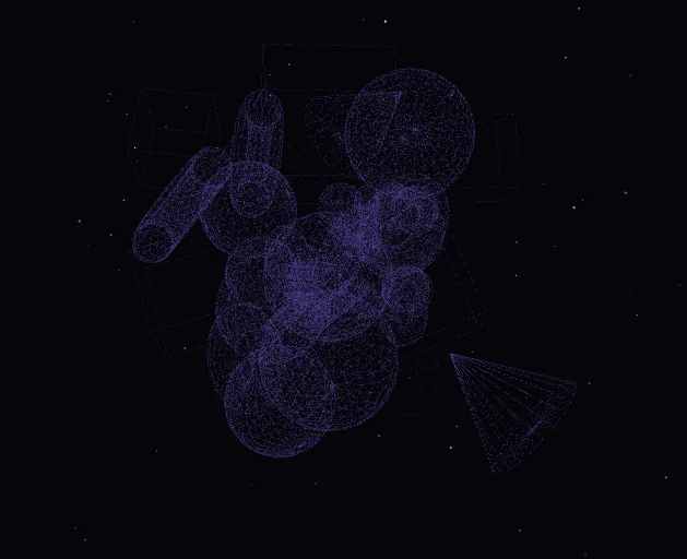 Screenshot of Kinetic Cosmos: Generative geometric animation engine. Create parametric kinetic art, spirographs, and cosmic visuals — export stills or loop as a screensaver alternative.