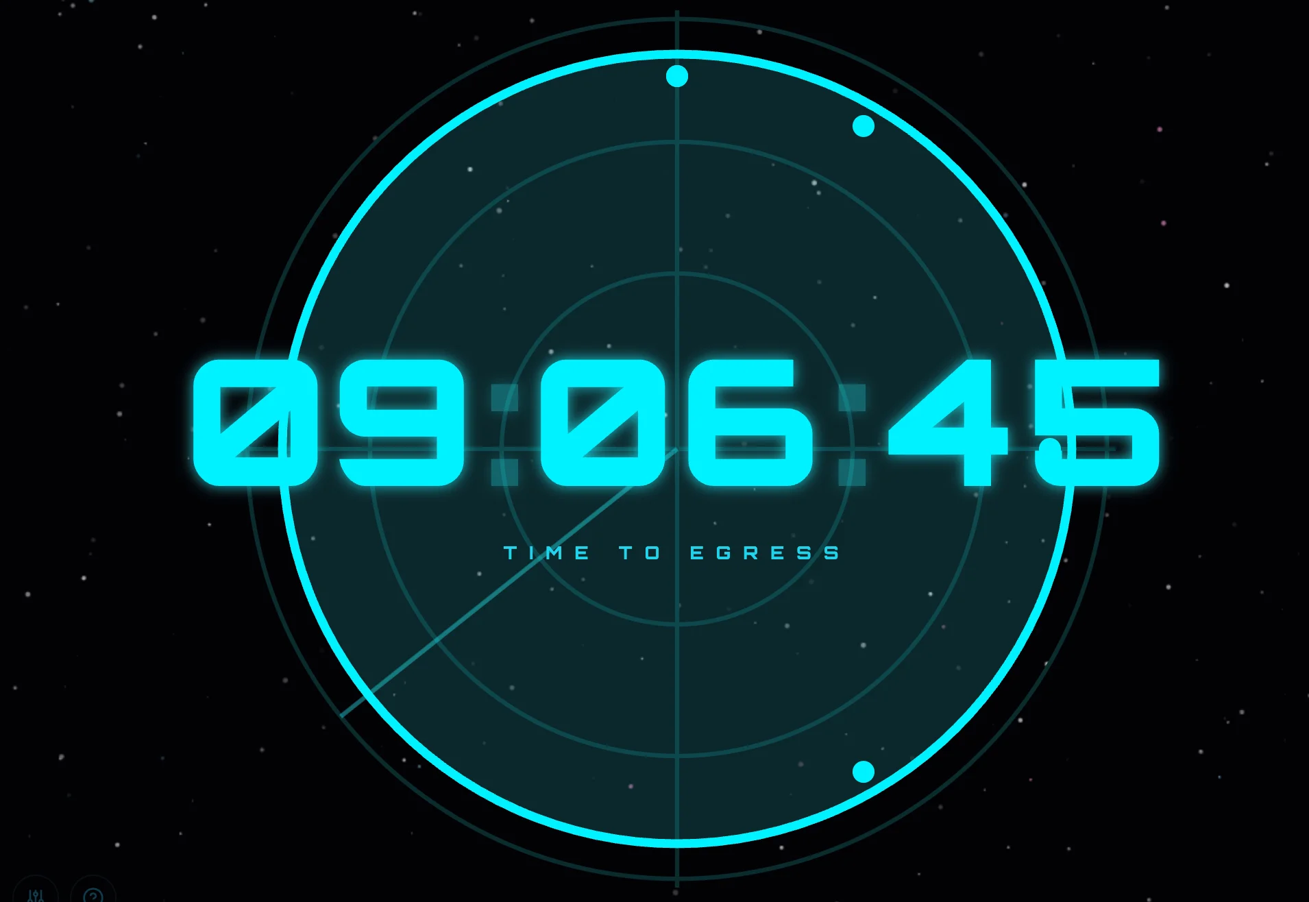 Screenshot of Mission Cockpit: Morning routine countdown dashboard with a sci-fi cockpit interface. Set milestones, track time, and launch your day — a tactical scheduler for early risers.