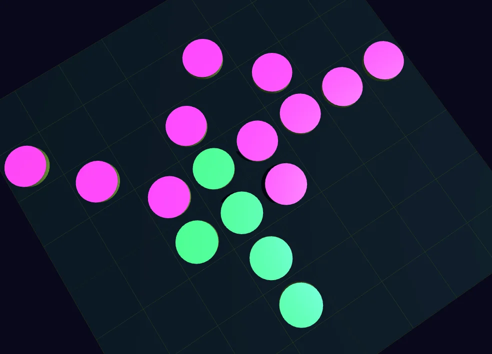 Screenshot of Quantum Reversi: Reversi (Othello) with AI opponents and a sci-fi interface. Classic disc-flipping strategy on an 8×8 board — a free alternative to Reversi apps and iOthello.