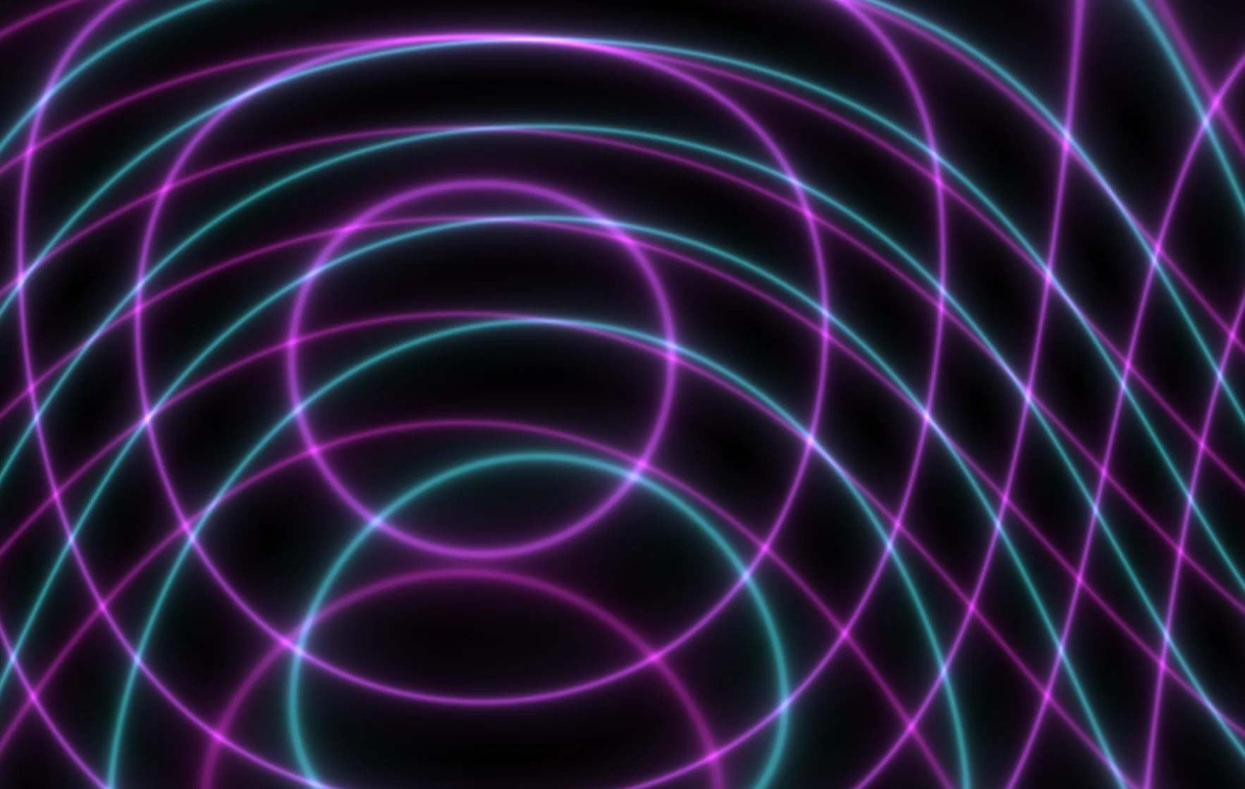 Screenshot of String Theory: Abstract string art visualization. Create flowing thread patterns with mouse interaction — a digital tribute to mathematical string art and Bézier curve drawing.