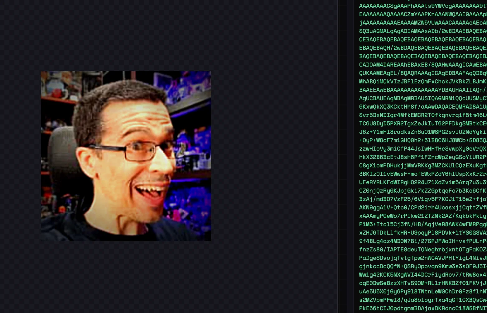 Screenshot of Studio B64: Image-to-Base64 converter. Crop, resize, filter, then export as data URIs for HTML and CSS — a developer utility for embedding images directly in code.