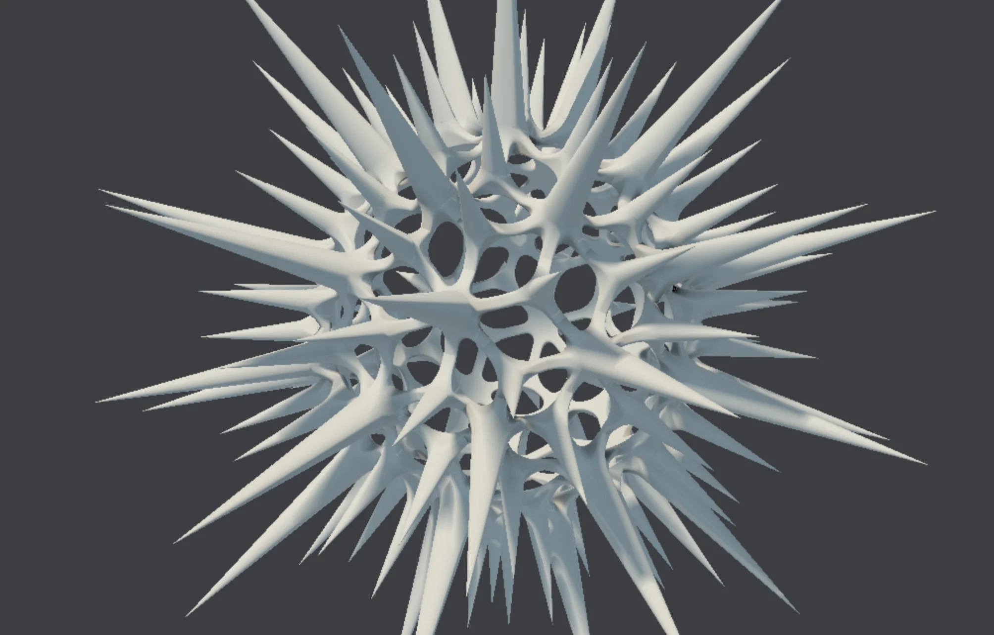 Screenshot of Viral Alert: 3D virus structure simulator. Explore dynamic molecular formations with icosahedral geometry — a biological visualization inspired by electron microscopy.